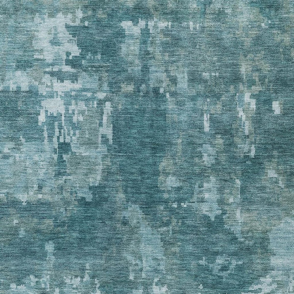 HomeRoots 5' X 8' Teal Blue & Aqua Abstract Indoor/Outdoor Area Rug – Stylish, Durable, Washable & Versatile! 688886