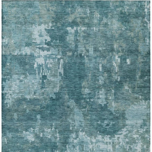 HomeRoots 5' X 8' Teal Blue & Aqua Abstract Indoor/Outdoor Area Rug – Stylish, Durable, Washable & Versatile! 688886