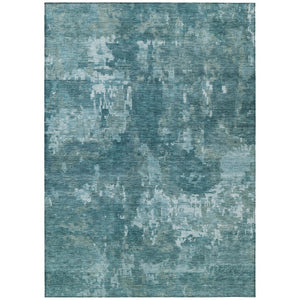 HomeRoots 5' X 8' Teal Blue & Aqua Abstract Indoor/Outdoor Area Rug – Stylish, Durable, Washable & Versatile! 688886