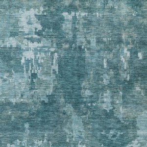 HomeRoots 8' X 10' Teal Blue & Aqua Abstract Washable Area Rug - Durable, Stylish, Perfect for Indoor & Outdoor Use 688888