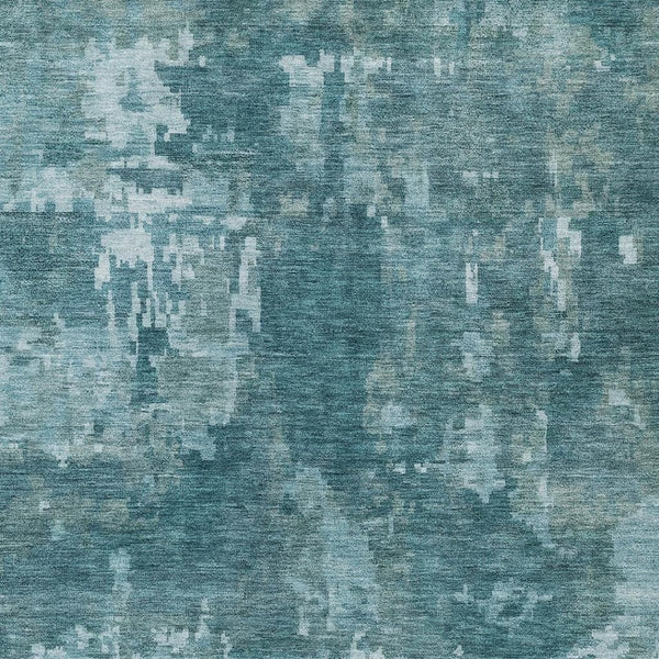 HomeRoots 8' X 10' Teal Blue & Aqua Abstract Washable Area Rug - Durable, Stylish, Perfect for Indoor & Outdoor Use 688888