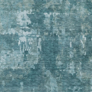 HomeRoots 10' Teal Blue and Aqua Abstract Area Rug – Durable, Washable, Indoor/Outdoor Perfect for High-Traffic Spaces 688890