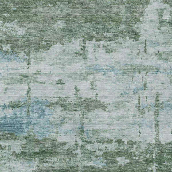 HomeRoots 5' X 8' Stylish Artichoke Green & Ivory Abstract Washable Area Rug for Indoor & Outdoor Use 688892