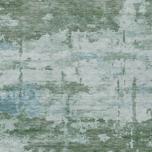 HomeRoots 8' X 10' Artichoke Green & Ivory Abstract Rug – Durable, Washable, Stylish for Indoor & Outdoor Spaces 688894