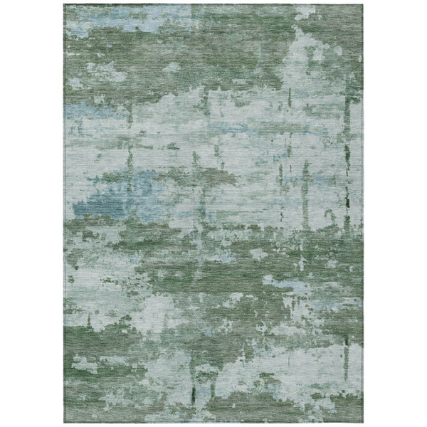 HomeRoots 10' Woven Artichoke Green and Ivory Abstract Area Rug - Durable, Washable for Indoor/Outdoor Use 688896