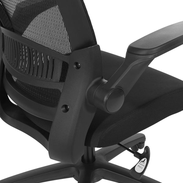 OSP Home Furnishings Mesh Back Ergonomic Manager Chair with Adjustable Headrest Lumbar Support for Home Office EM65151HR-3