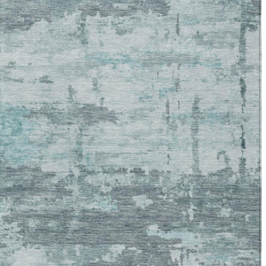 HomeRoots 10' Aqua and Ivory Abstract Washable Area Rug - Durable Indoor/Outdoor Design for Stylish Spaces 688902