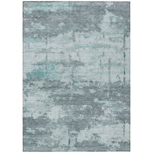 HomeRoots 10' Aqua and Ivory Abstract Washable Area Rug - Durable Indoor/Outdoor Design for Stylish Spaces 688902