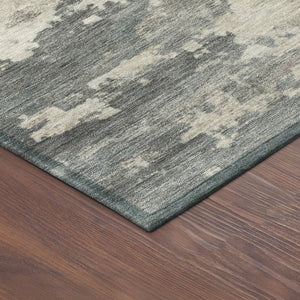 HomeRoots 5' X 8' Artichoke Green Gold Ivory Abstract Area Rug - Stylish, Washable, Durable for Indoor & Outdoor Use 688904
