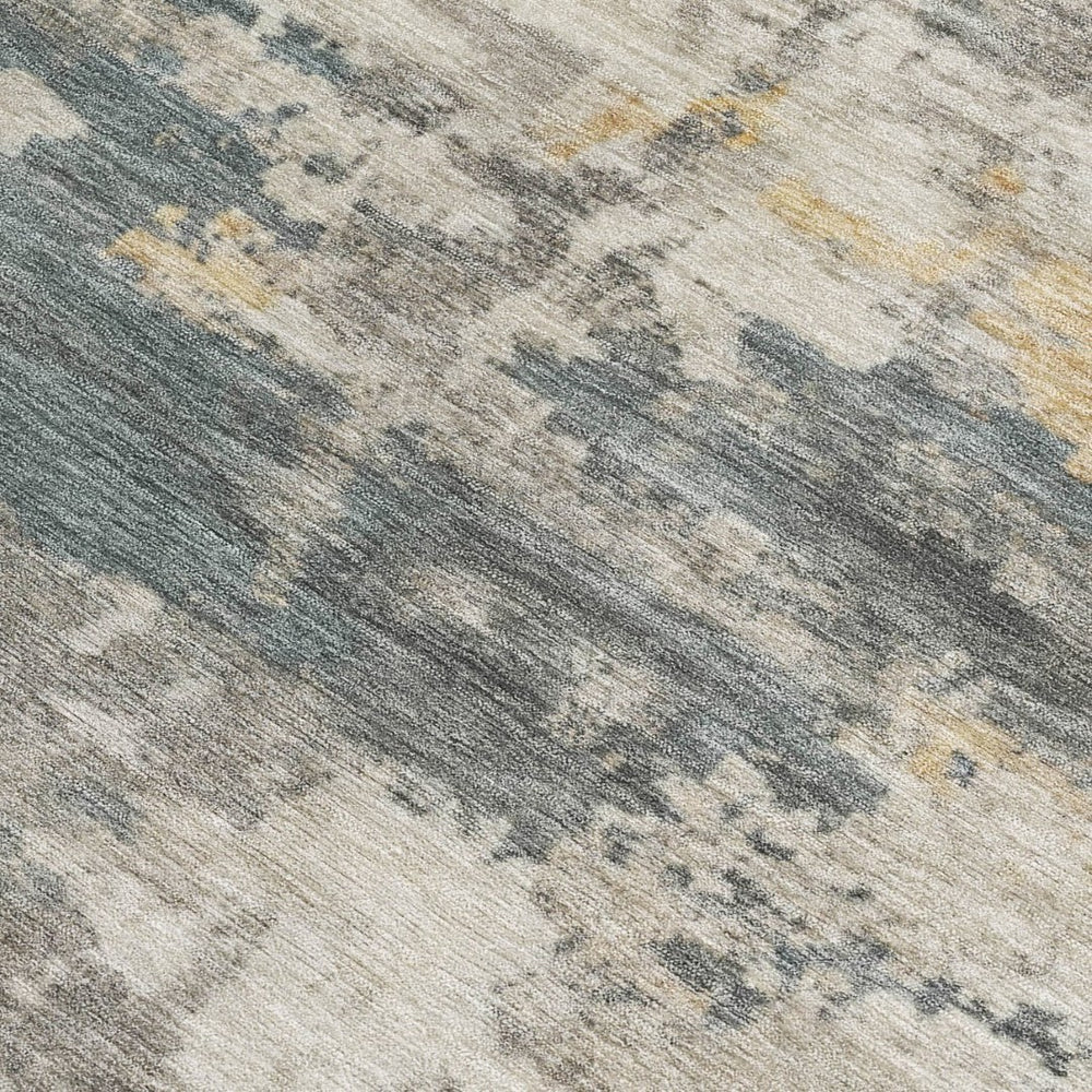 HomeRoots 9' X 12' Artichoke Green and Gold Abstract Area Rug - Washable, Durable for Indoor & Outdoor Spaces 688907