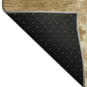 HomeRoots 8' Brown and Beige Round Abstract Rug - Washable, Durable Design for Indoor & Outdoor Use, Versatile Decor 688911