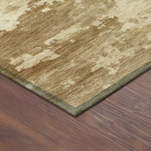 HomeRoots 8' Brown and Beige Round Abstract Rug - Washable, Durable Design for Indoor & Outdoor Use, Versatile Decor 688911
