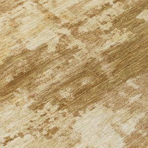 HomeRoots 8' Brown and Beige Round Abstract Rug - Washable, Durable Design for Indoor & Outdoor Use, Versatile Decor 688911