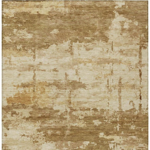 HomeRoots 9' X 12' Brown Abstract Area Rug - Washable, Durable, Versatile Design for Indoor & Outdoor Spaces 688913