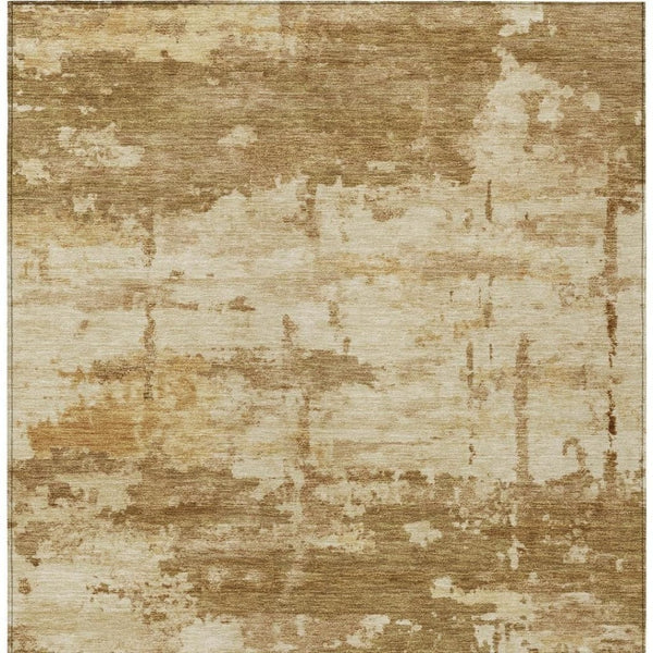 HomeRoots 9' X 12' Brown Abstract Area Rug - Washable, Durable, Versatile Design for Indoor & Outdoor Spaces 688913
