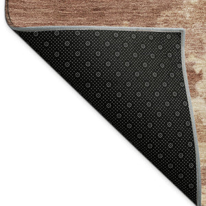 HomeRoots 10' X 14' Abstract Rust & Beige Washable Area Rug - Durable, Stylish, Indoor/Outdoor, Easy Care! 688926