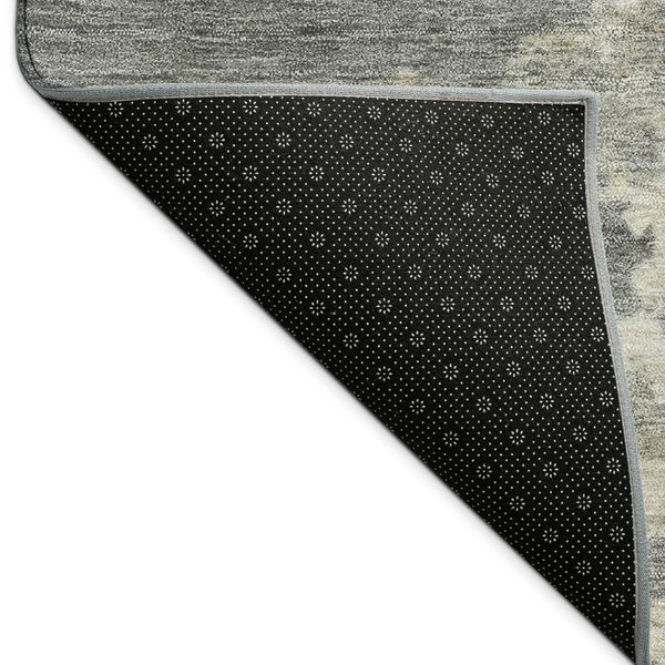 HomeRoots 10' Modern Abstract Washable Area Rug in Pewter, Ivory & Gold - Durable Indoor/Outdoor Decor Piece 688932