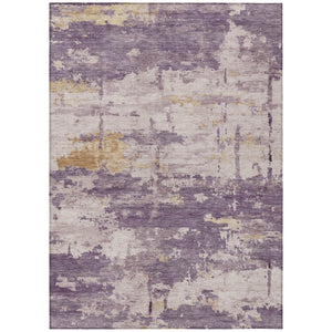 HomeRoots 10' Modern Plum, Ivory & Gold Abstract Washable Area Rug – Durable for Indoor & Outdoor Elegance 688938