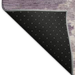 HomeRoots 10' Modern Plum, Ivory & Gold Abstract Washable Area Rug – Durable for Indoor & Outdoor Elegance 688938