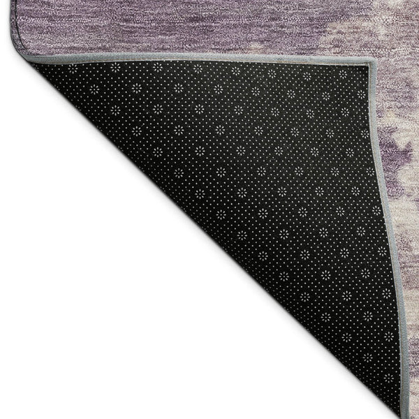 HomeRoots 10' Modern Plum, Ivory & Gold Abstract Washable Area Rug – Durable for Indoor & Outdoor Elegance 688938