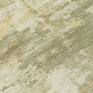 HomeRoots 8' Sage Ivory and Gold Round Abstract Rug - Stylish, Washable Indoor/Outdoor Area Rug for Any Space 688941