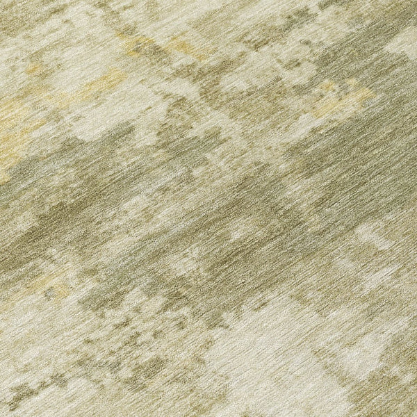 HomeRoots 8' Sage Ivory and Gold Round Abstract Rug - Stylish, Washable Indoor/Outdoor Area Rug for Any Space 688941