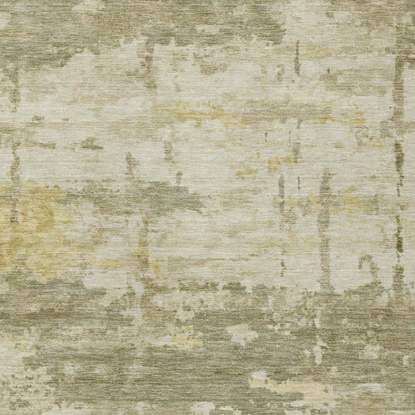HomeRoots 8' X 10' Stylish Sage Ivory Gold Abstract Washable Area Rug for Indoor & Outdoor High-Traffic Spaces 688942