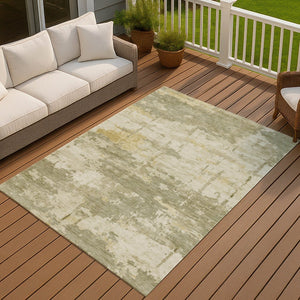 HomeRoots 9' X 12' Sage Abstract Area Rug – Elegant, Washable, Durable for Indoor & Outdoor Spaces, Pet-Friendly 688943