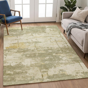 HomeRoots 9' X 12' Sage Abstract Area Rug – Elegant, Washable, Durable for Indoor & Outdoor Spaces, Pet-Friendly 688943