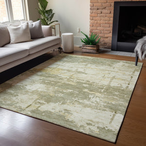 HomeRoots 9' X 12' Sage Abstract Area Rug – Elegant, Washable, Durable for Indoor & Outdoor Spaces, Pet-Friendly 688943