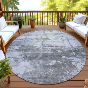 HomeRoots 8' Stylish Taupe and Ivory Round Area Rug - Washable, Durable, Perfect for Indoor & Outdoor Spaces 688947