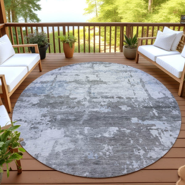 HomeRoots 8' Stylish Taupe and Ivory Round Area Rug - Washable, Durable, Perfect for Indoor & Outdoor Spaces 688947
