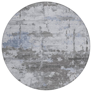 HomeRoots 8' Stylish Taupe and Ivory Round Area Rug - Washable, Durable, Perfect for Indoor & Outdoor Spaces 688947