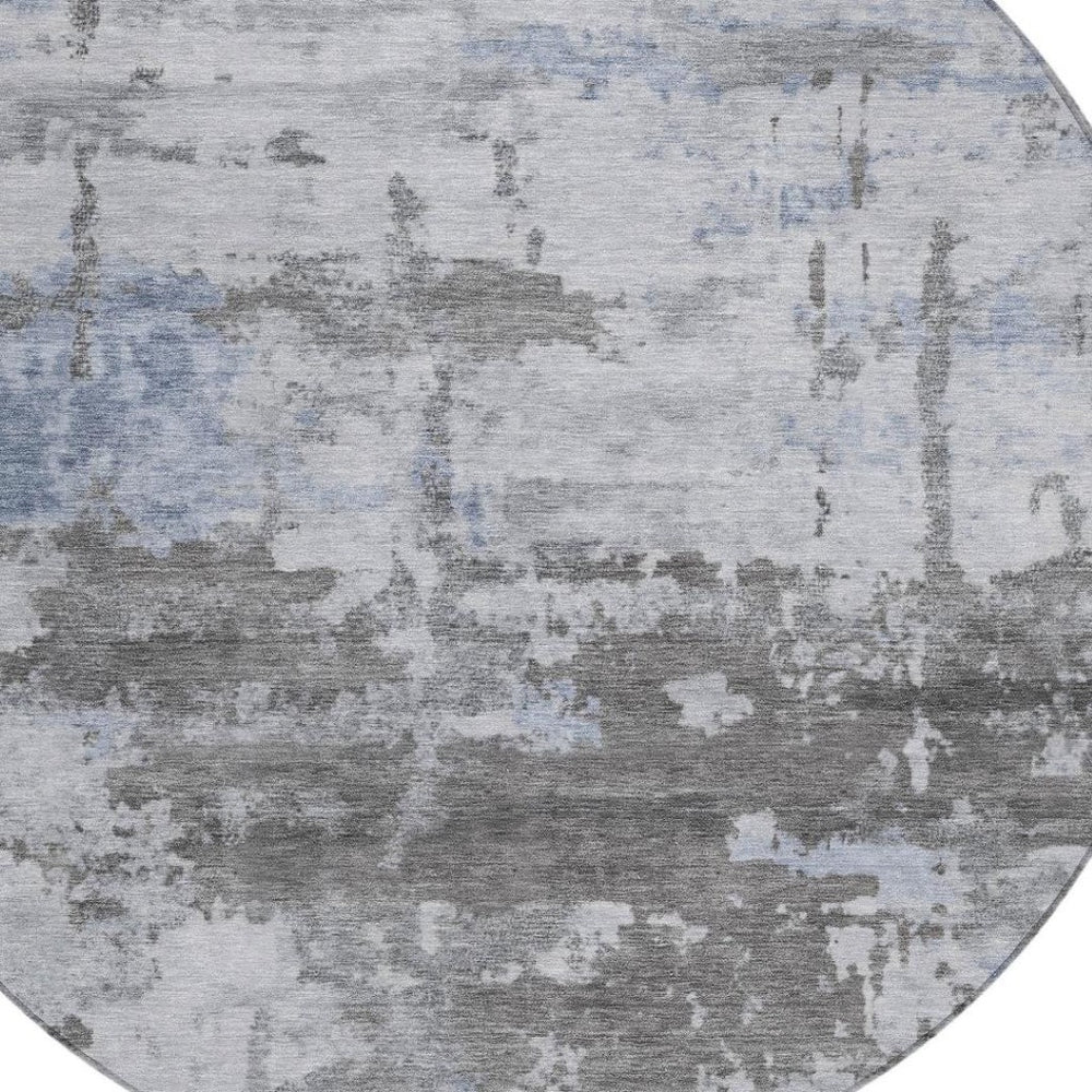 HomeRoots 8' Stylish Taupe and Ivory Round Area Rug - Washable, Durable, Perfect for Indoor & Outdoor Spaces 688947