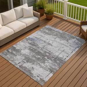 HomeRoots 10' Taupe & Ivory Abstract Washable Area Rug - Perfect for Indoor & Outdoor Use, Easy to Clean! 688950