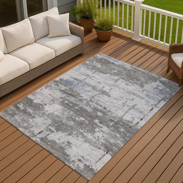 HomeRoots 10' Taupe & Ivory Abstract Washable Area Rug - Perfect for Indoor & Outdoor Use, Easy to Clean! 688950