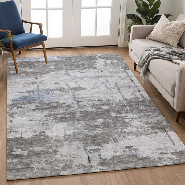 HomeRoots 10' Taupe & Ivory Abstract Washable Area Rug - Perfect for Indoor & Outdoor Use, Easy to Clean! 688950