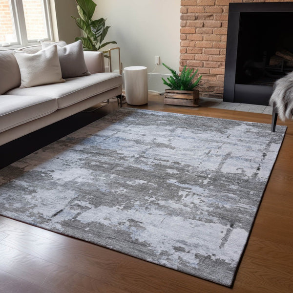 HomeRoots 10' Taupe & Ivory Abstract Washable Area Rug - Perfect for Indoor & Outdoor Use, Easy to Clean! 688950