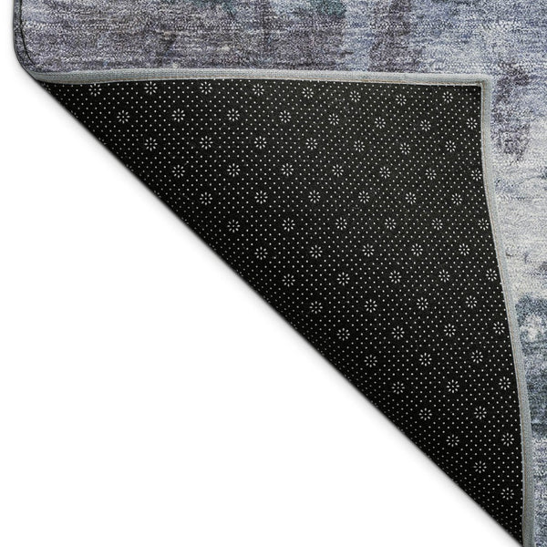 HomeRoots 5' X 8' Blue and Gray Abstract Area Rug – Stylish, Washable Design for Indoor and Outdoor Spaces! 688964