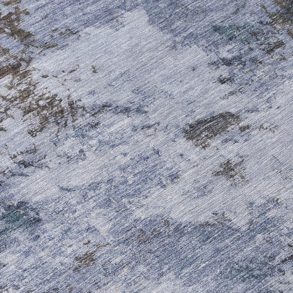 HomeRoots 5' X 8' Blue and Gray Abstract Area Rug – Stylish, Washable Design for Indoor and Outdoor Spaces! 688964