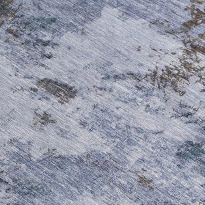 HomeRoots 8' X 10' Blue and Gray Abstract Area Rug - Stylish, Washable, Durable for Indoor & Outdoor Spaces 688966