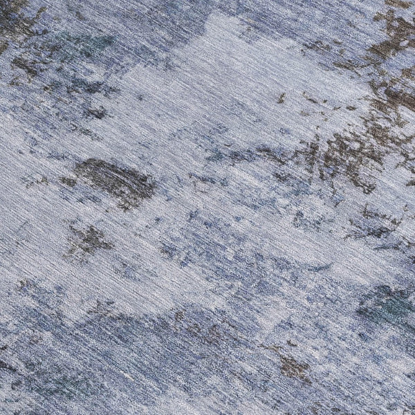 HomeRoots 8' X 10' Blue and Gray Abstract Area Rug - Stylish, Washable, Durable for Indoor & Outdoor Spaces 688966