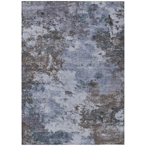 HomeRoots 10' X 14' Blue and Gray Abstract Area Rug - Stylish, Washable, Durable for Indoor and Outdoor Use! 688968