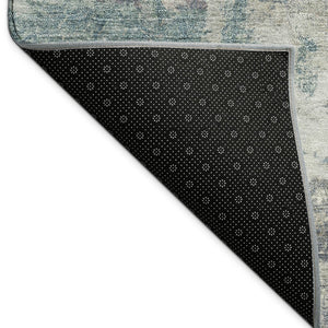 HomeRoots 8' X 10' Denim Blue & Gray Abstract Washable Area Rug - Stylish, Durable for Indoor & Outdoor Use! 688972