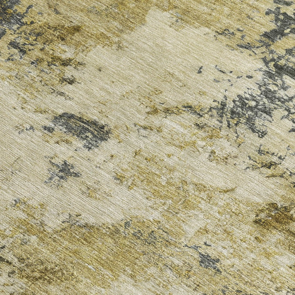 HomeRoots 8' X 10' Pewter and Gold Abstract Area Rug - Durable, Washable, Stylish for Indoor & Outdoor Spaces 688978