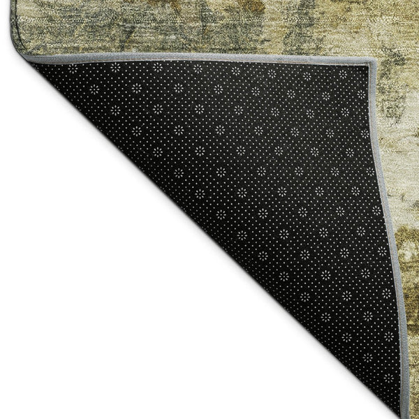 HomeRoots 10' X 14' Stylish Pewter and Gold Abstract Washable Area Rug for Indoor and Outdoor Elegance 688980