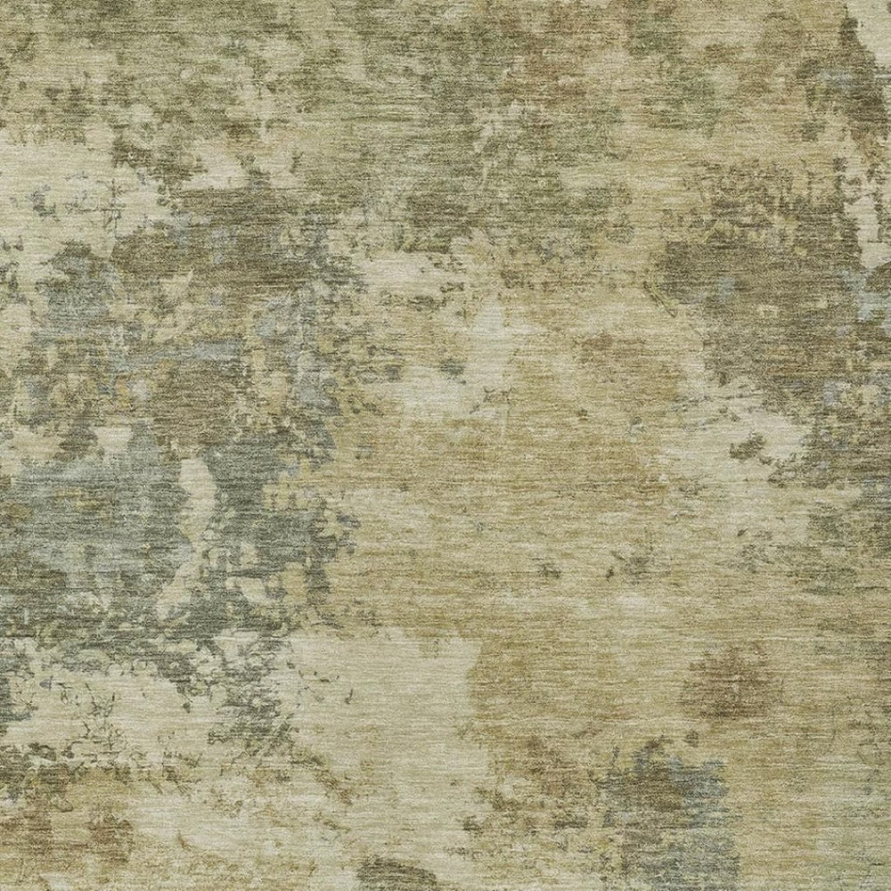 HomeRoots 5' Wheat And Beige Abstract Area Rug - Stylish, Washable Indoor/Outdoor Design for High-Traffic Spaces 688982