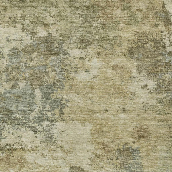 HomeRoots 5' Wheat And Beige Abstract Area Rug - Stylish, Washable Indoor/Outdoor Design for High-Traffic Spaces 688982