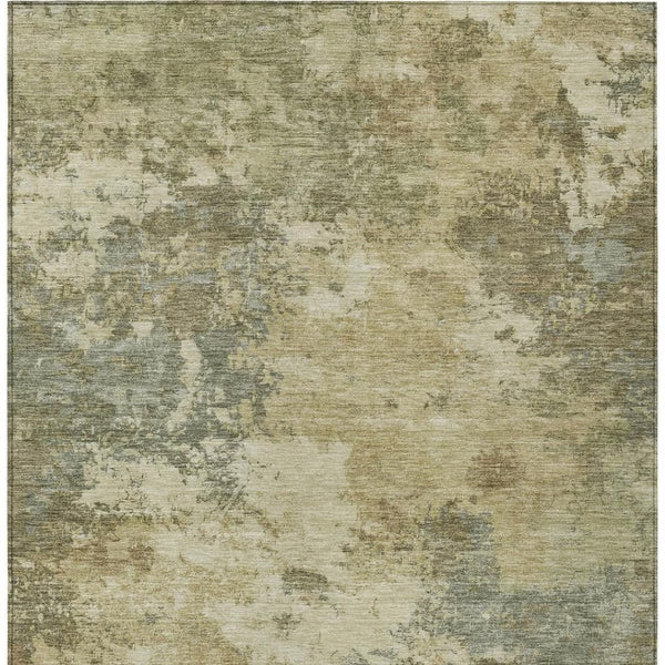 HomeRoots 5' Wheat And Beige Abstract Area Rug - Stylish, Washable Indoor/Outdoor Design for High-Traffic Spaces 688982