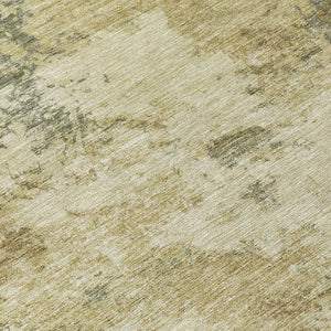 HomeRoots 8' Wheat Beige Round Abstract Area Rug – Durable, Washable & Stylish for Indoor/Outdoor Spaces! 688983
